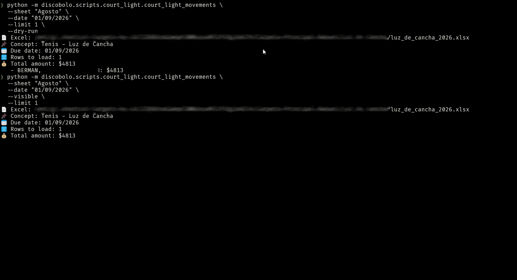 Automated upload of validated court-light charges to Sytech