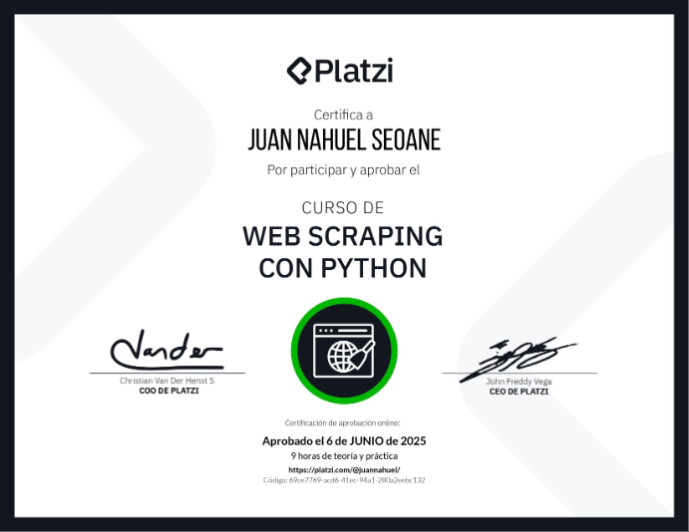 Webscraping Certificate